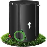 Melko Regentonne Regenwassertank faltbar Regenfass Wassertank Regenwassertonne, 380 l, (Stück, Stück), inkl. 2 Meter Wasserschlauch mit Anschluss