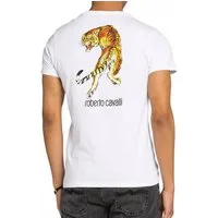 roberto cavalli T-Shirt Firenze Tiger Logo Print Slim Fit RC-Monogramm und Tiger-Print auf der Brust