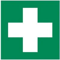 WM-Teamsport Erste-Hilfe-Koffer 2x Aufkleber Rettungszeichen Grün mit weißem Kreuz (10,5 x 10,5cm)