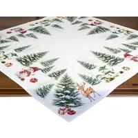 Delindo Lifestyle Mitteldecke Glitzer, Tischdecke zu Weihnachten, 85x85 cm