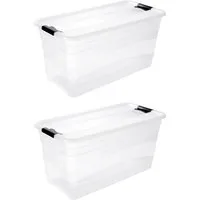 keeeper Aufbewahrungsbox Cornelia, 2er Set, 83 L, 79,5 x 39,5 x 40 cm (Set, 2 St), durch Clips verschließbar, Griffe am Boden