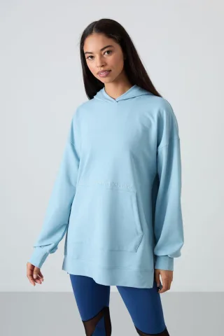 Übergroßer bedruckter Kapuzenpullover