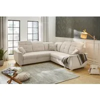 Jockenhöfer Gruppe Ecksofa Udine L-Form, B: 263 cm, mit Bettfunktion, Bettkasten, Kopfteilverstellung & Zierkissen