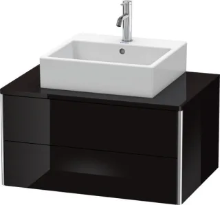 Duravit XSquare Konsolenwaschtischunterbau wandhängend Schwarz Hochglanz 800x548x400 mm - XS49100404 XS491004040