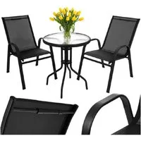 Gardlov Balkonset Balkon- und Gartenmöbelset, Tisch + 2 Stühle, für Terrasse,Garten, (Spar-Set, Tisch + 2 Stühle), 3-teilige Gartenmöbelset & wasserdicht