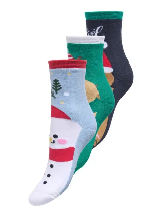 ONLY - ONLCHRISTMAS HEAVY 3-PACK SOCK ACC Cloud Dancer - Gr. - ONE SIZE
