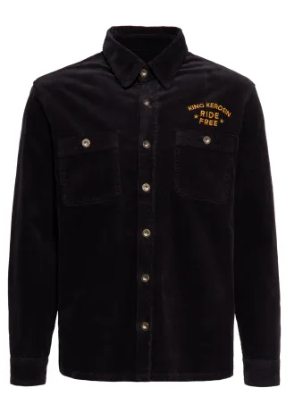 King Kerosin Herren Workwear Hemd Ride Free Live Free schwarz