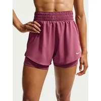 Nike Shorts Nike One Women's Dri-FIT High-Waisted 3" 2-in-1 Shorts mit Taschen am Bund und innen am Futter