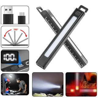 LED+COB Medical Handy Pen Light USB Rechargeable Mini Nursing Flashlight 600mAh Power Display Pocket Penlight Torch for
