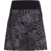 Vishes Minirock Kurzer Damen Baumwoll-Rock Mini-Rock mit Blumen-Spitze bedruckt Festival, Boho, Hippie Style