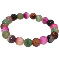 Firetti Armband Schmuck Geschenk Armschmuck Armkette Edelstein Perlen, Onesize, Made in Germany - mit Achat