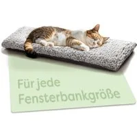 Knupis Tierdecke Katzen Fensterliege Fensterbank rutschfest - Selbstwärmende, Geschenk für Katzenliebhaber – Selbstheizende Haustierdecke Wärmedecke