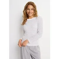 LASCANA Langarmshirt aus Rippware, Streifenshirt