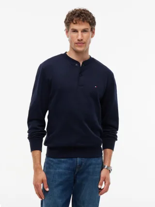 REG ESSENTIAL FLEECE HENLEY Navy Blue - Gr. - S