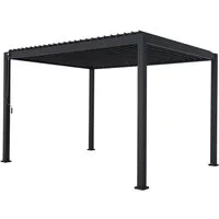 Green Spirit Pergola Lamellenpergola Mirador Basic 3x3,6m Aluminium Stahl Anthrazit, (1-tlg), anthrazit, Aluminium, wetterfest - Garten, Terrasse & Outdoor