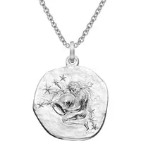 trendor Kette mit Anhänger 51610-02, Sternzeichen Wassermann Ø 20 mm und 925 Silber