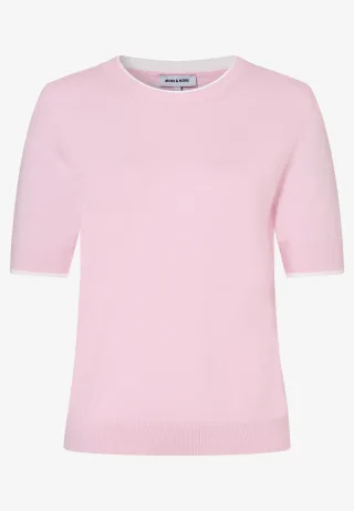 MORE & MORE - Kurzarm-Pullover rosa - Gr. - 38