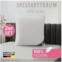 SPESSARTTRAUM Federkissen FIRST CLASS, Kopfkissen 1-tlg. oder 2-tlg. 40x80 oder 80x80 cm, Füllung: 100% Federn, Bezug: 100% Baumwolle, hergestellt in Deutschland, allergikerfreundlich, im Set günstiger
