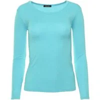 Muse Rundhalsshirt Basic Rundhals Langarmshirt Skinny Fit 1093-O