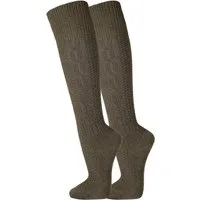 TippTexx 24 Trachtensocken 2 Paar Kniebundhosen-Strümpfe, Kniebundstrümpfe, Trachtenstrümpfe (2 Paar) mit eingestricktem Muster