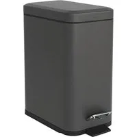 relaxdays Kosmetikeimer Bad Mülleimer 5 l Softclose, Dunkelgrau