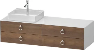 Duravit White Tulip Konsolenwaschtischunterbau wandhängend Amerikanischer Nussbaum & Weiß Matt & Hoc WT4995L77850010