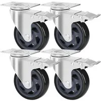 TLGREEN Schwerlastrolle 4-teiliges Set,Transportrollen, (125mm/150mm,lenkrollen,Hochleistungsrollen,bis 600/640 kg), für Werkzeugtasche, Industrietransport und Logistik