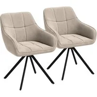 skølm Esszimmerstuhl Sköll Drehstuhl mit Samt-Bezug (2er Set, macchiato, bis 150 kg), Küchenstuhl, höhenverstellbar & drehbar, verfügbar als 4er/6er Set