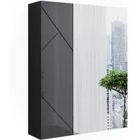 Vicco Badezimmerspiegelschrank Irma, Anthrazit/Anthrazit Hochglanz/Anthrazit Hochglanz, 60 x 75 cm (1-St)