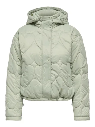 ONLY - ONLTAHIA LW HEART HOOD JACKET CC OTW Desert Sage - Gr. - L