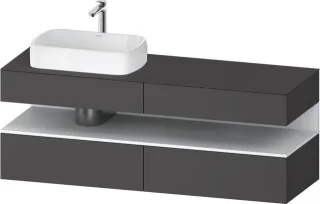 Duravit Qatego Konsolenwaschtischunterbau wandhängend Graphit Matt 1600x550x600 mm - QA4777018490000 QA4777018490000