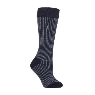 Damen Dicke Winter Warme Kniehohe Rippstrick Thermo Stulpensocken