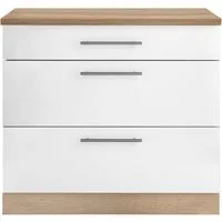 wiho Küchen Unterschrank Cali 90 cm breit, mit 2 großen Auszügen