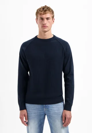 No Excess - Pullover Crewneck Solid Waffle Knit night - Gr. - XL