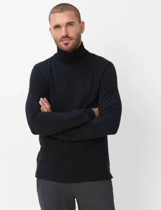 Brax Herren Langarmshirt Style BENNO black, schwarz, Gr. XXXL