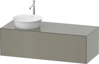 Duravit White Tulip Konsolenwaschtischunterbau wandhängend Stein Grau Seidenmatt 1300x550x408 mm - W WT4977L9292