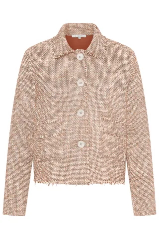 Bugatti Damen Bouclé-Jacke Baumwoll-Mix