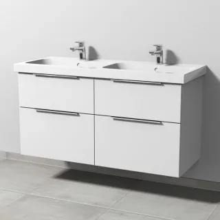 Sanipa 3way Waschtischunterbau zu Geberit iCon Light Waschtisch mit 4 Auszügen, Weiß-Soft UM57743