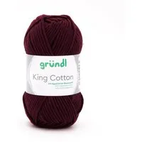 Gründl Wolle King Cotton Baumwollgarn Strickgarn Häkelwolle, 78,00 m (50g Handstrickgarn, Strickwolle, Baumwollmischgarn mit ägyptischer Baumwolle, zum Stricken und Häkeln für Nadelstärke 6 - 7 mm), mit Häkel - Anleitung zum download