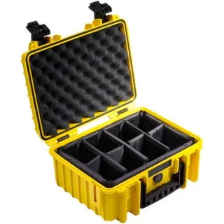 B&W Outdoor Case Type 3000 gelb mit Facheinteilung