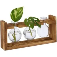 relaxdays Dekovase Reagenzglas Vase mit Ständer, A