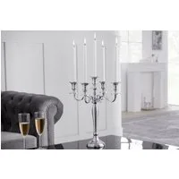 riess-ambiente Kerzenständer MODERN BAROCK 41cm silber, Metall · Kerzenhalter · Deko · Barock-Design