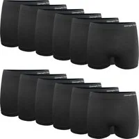 emeco Boxershorts 6 Damen Boxershorts Slips Panty Hot Pants Hipster Unterwäsche 3007-Sch (6-St)