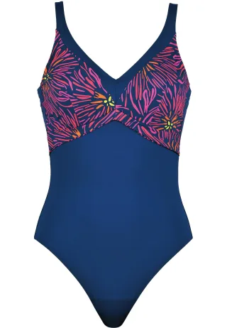 NATURANA - Shapewear Badeanzug blue multicolor - Gr. - 48E