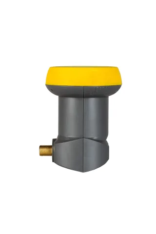 HUMAX Digital Single-LNB 113s Gold Satelliten universal LNB LTE-Filter 1 Teilnehmer inkl. Wetterschutzhülle und vergoldete F-Buchse für digitales Fernsehen in HD Full HD und 4K UHD schwarz/gelb