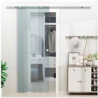 HOMCOM Schiebetür Glasschiebetür Glastür Zimmertür Mattglas (Zimmertür, 1-St., Glastür), Mattglas 775, 900, 1025 x 2050 mm