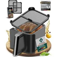 SURFOU Küchenmaschinen Zubehör-Set 2x Premium Spritzschutz für Ninja AF400EU – Heißluftfritteuse Zubehör, Zubehör für Heißluftfritteuse Zubehör, Speziell für Ninja AF400 Serie entwickelt – gegen Fett schützen, Schutz für Heizspirale & Ventilator, Hit