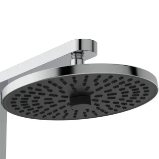 Ideal Standard Duschsystem CeraflowAlu+ mit Brausearm. 2 Ablagen, 2-fach-Handbrause und 2F-Kopfbraus BD584AA