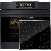 Kaiser Küchengeräte Backofen-Set Herd Set Autark XXL Multi 37,Multifunktions-Elektro-Dampfbackofen mit Dampfreinigung, 60 cm+High Light Glaskeramik Kochfeld 60cm Schwarz glas Facettenschliff-Kanten EH 6341+KCT 6115 F, mit 1-fach-Teleskopauszug