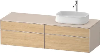 Duravit Zencha Konsolenwaschtischunterbau wandhängend Natur Eiche & Taupe Matt & Supermatt 1600x550x ZE4824R30830000